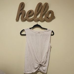 Loft Speckled Twist Hem Tank (S)